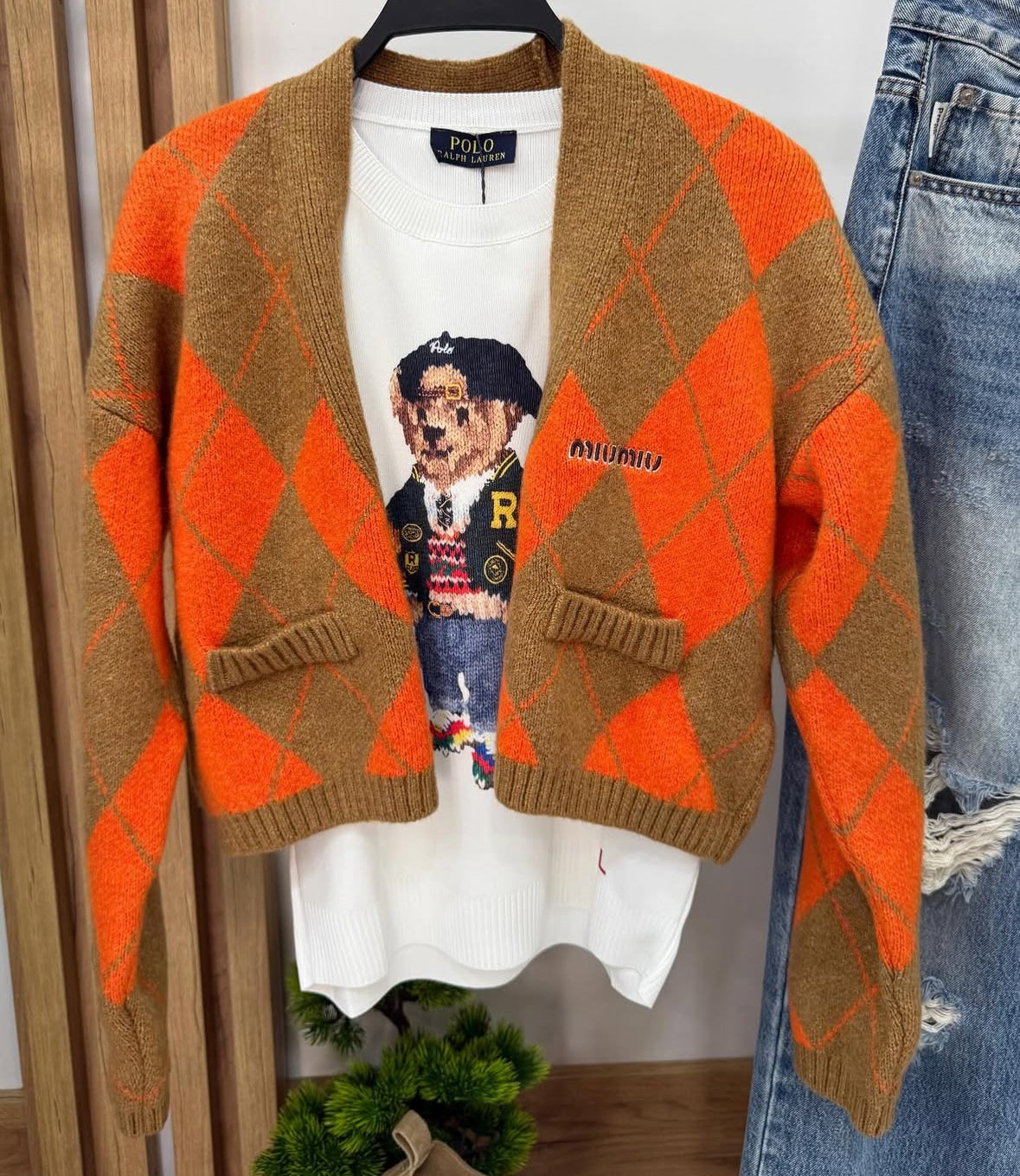 Orange Women Knitted Cardigan