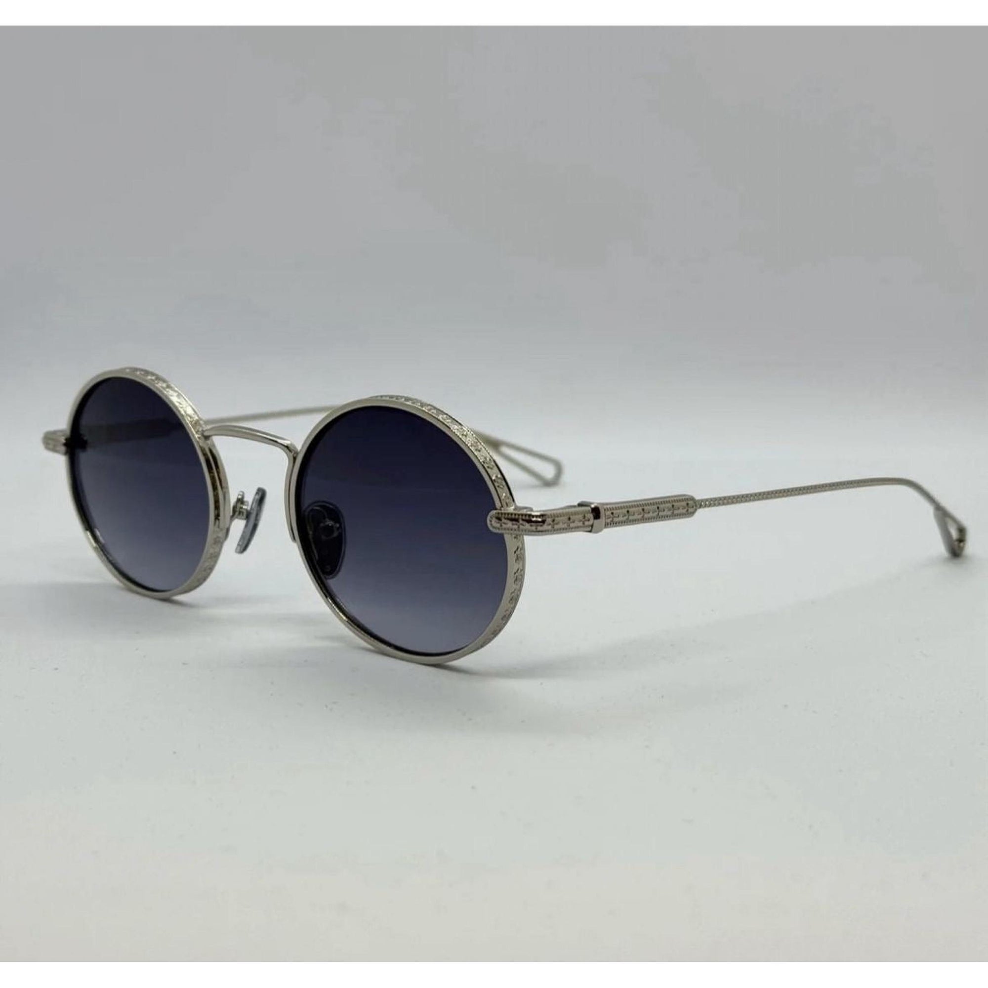 Blue Sunglasses with Silver Frames