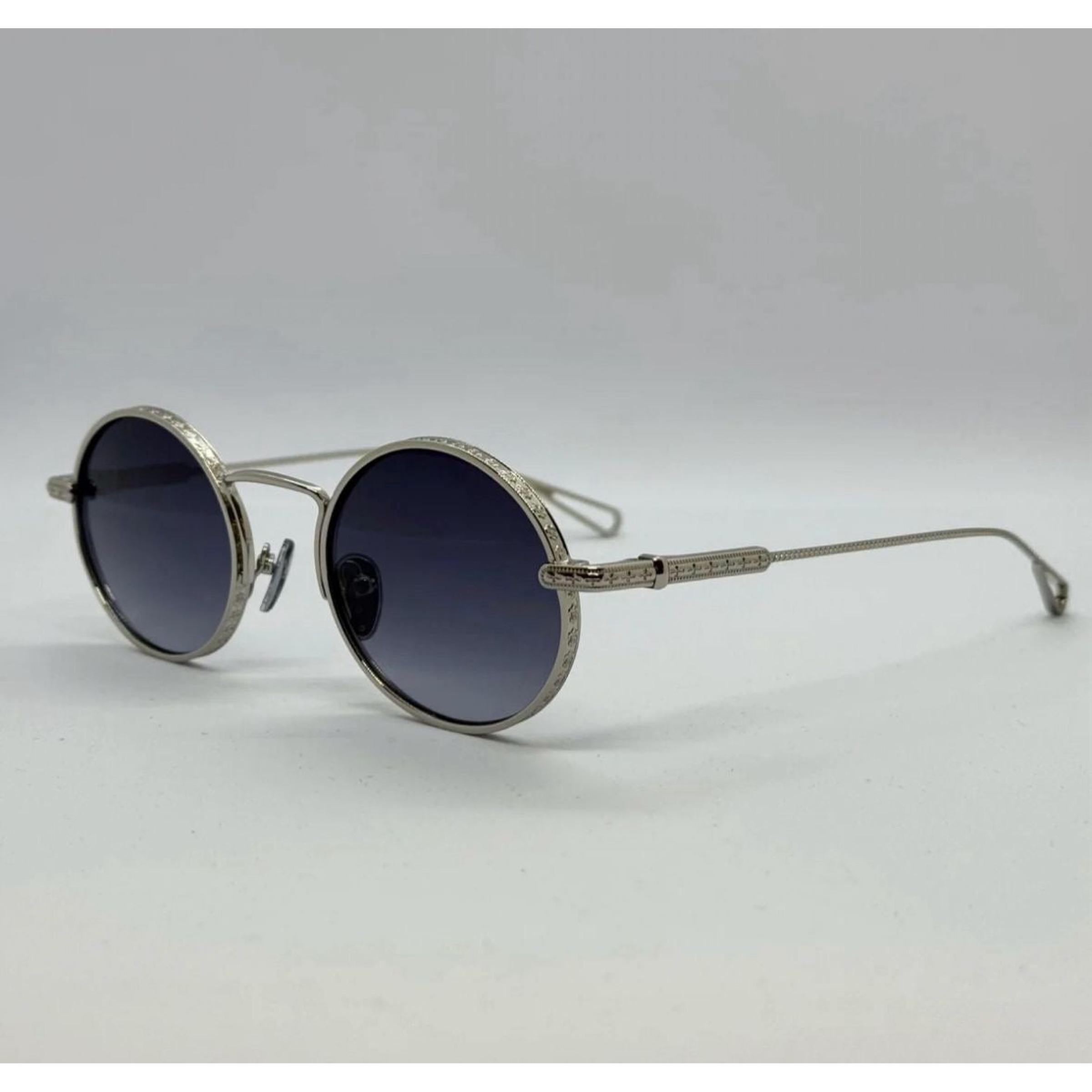 Blue Sunglasses with Silver Frames