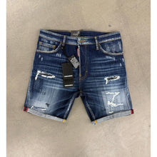 Dark Blue Denim Ripped Shorts