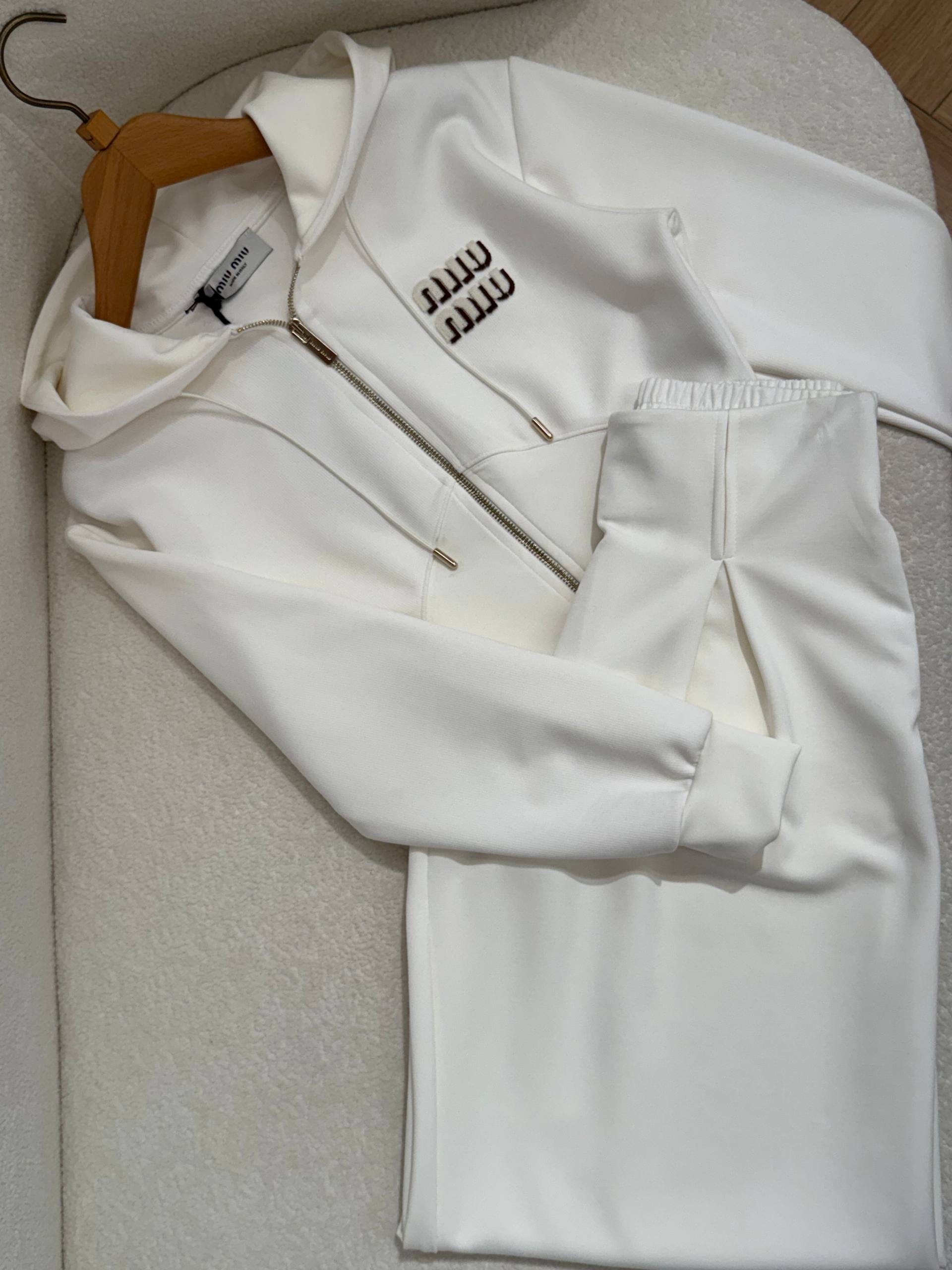White Cotton Women Tracksuit