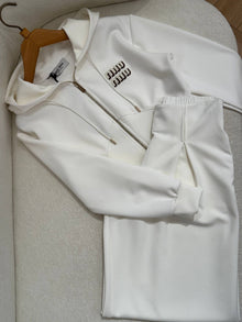 White Cotton Women Tracksuit