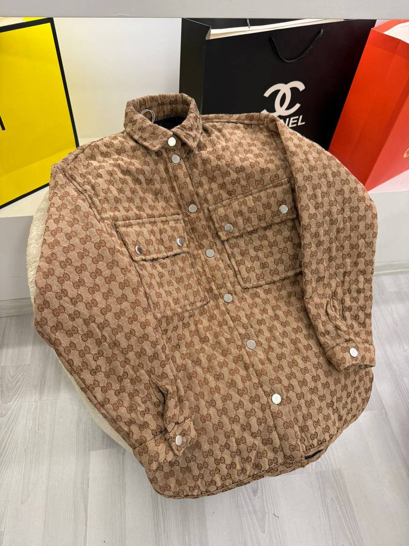 Beige Monogram Women Jacket
