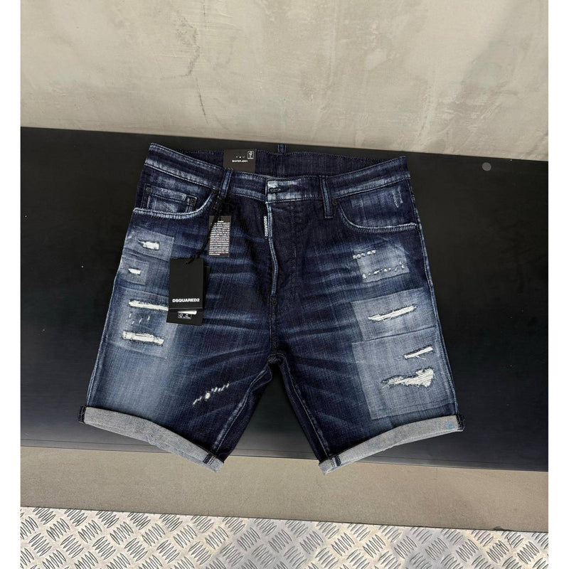 Blue Ripped Shorts