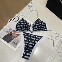 Black Monogram Women Swimwear 2 Pieces