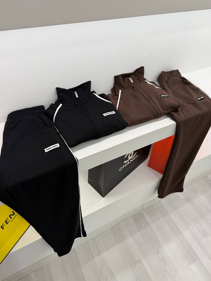 Black & Brown Cotton Tracksuit