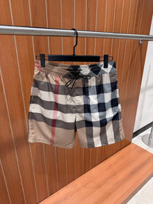 Beige Striped Swimwear