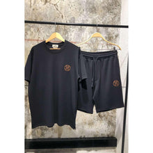 Black Cotton Set with Leather Logo