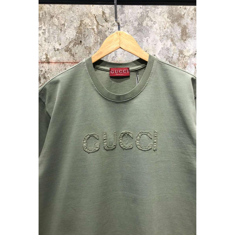Green Cotton T-shirt with Logo
