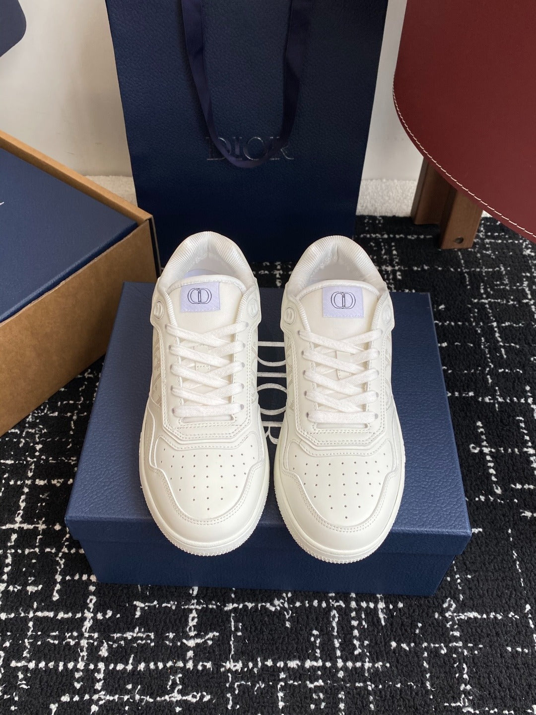 White Real Leather Men Sneakers