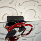 Black Sunglasses with Red Golden Frames