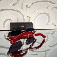 Black Sunglasses with Red Golden Frames