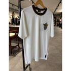 White Cotton T-shirt with Embroidered Logo