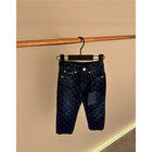 Dark Blue Monogram Kids Jeans