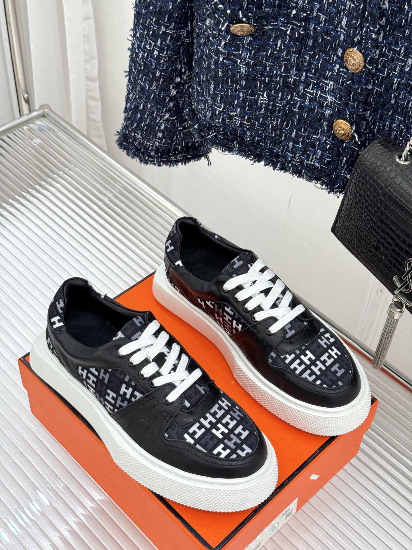 Black Monogram Sneakers
