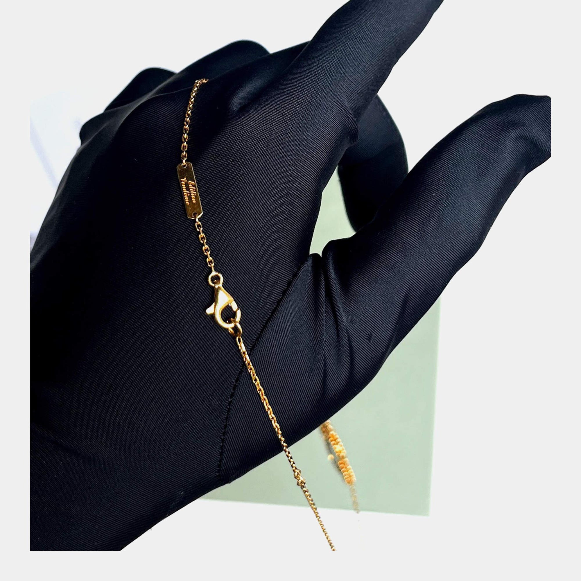 Gold Blue V Cleef Necklace (Box Included)