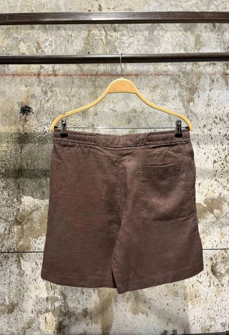 Brown Linen Shorts