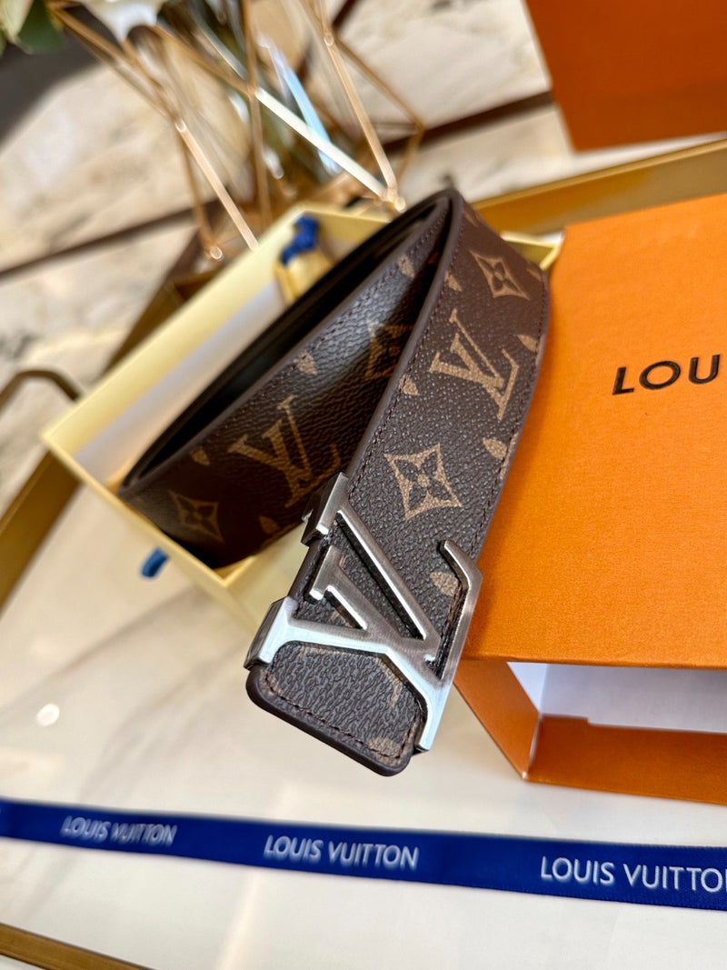 Real Leather Brown Monogram Belt
