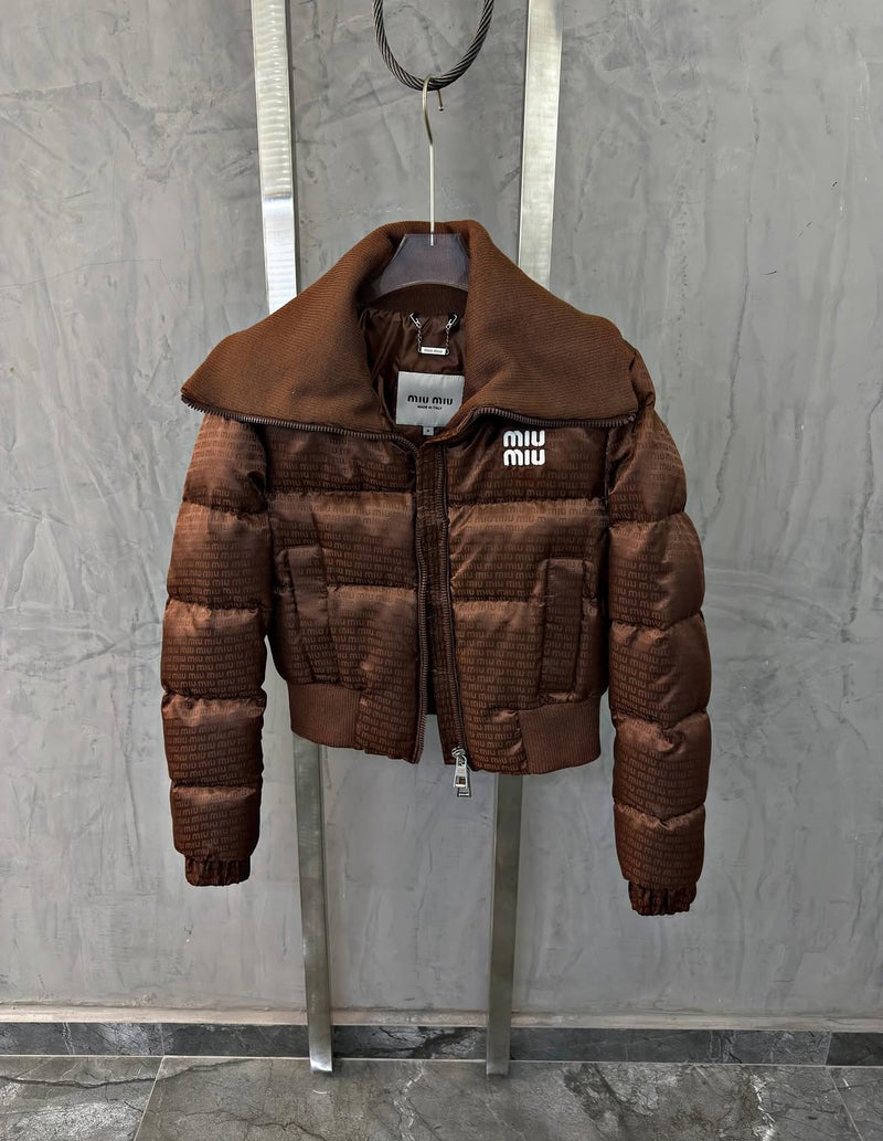 Brown Women Short Puffer Jacket