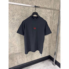 Black Oversized T-Shirt with Small Red Logo
