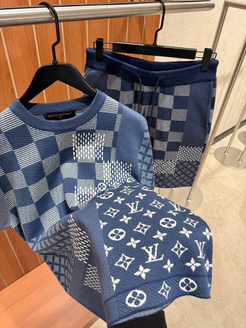 Blue Cotton Monogram Summer Set