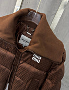 Brown Women Short Puffer Jacket