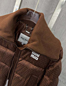 Brown Women Short Puffer Jacket