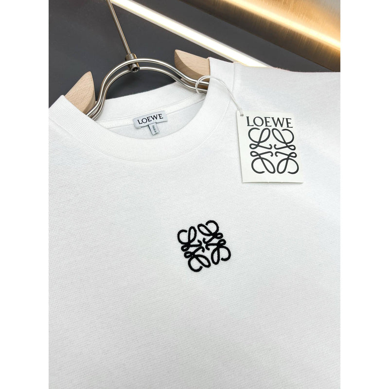White Cotton T-shirt with Embroidered Logo
