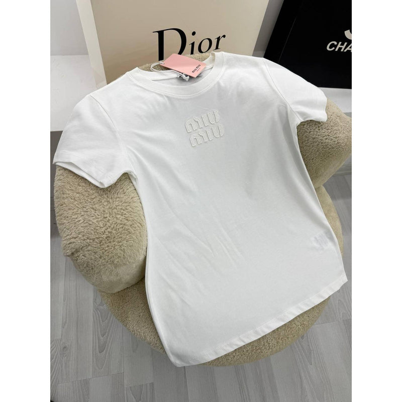White Cotton Women T-shirt