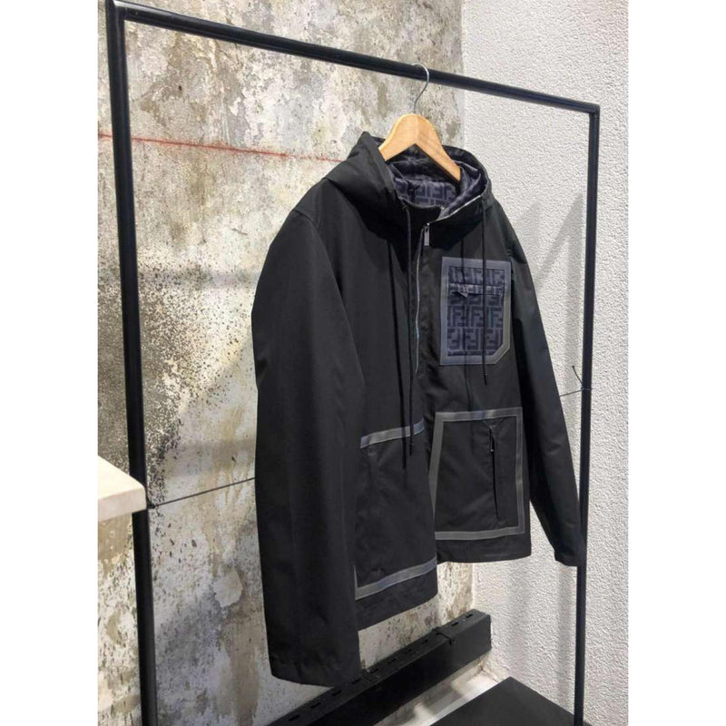Black Jacket with Monogram Pocket