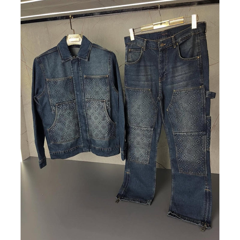 Premium Denim Monogram Set in 2 Pieces
