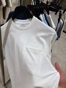 White Cotton T-shirt with Pocket