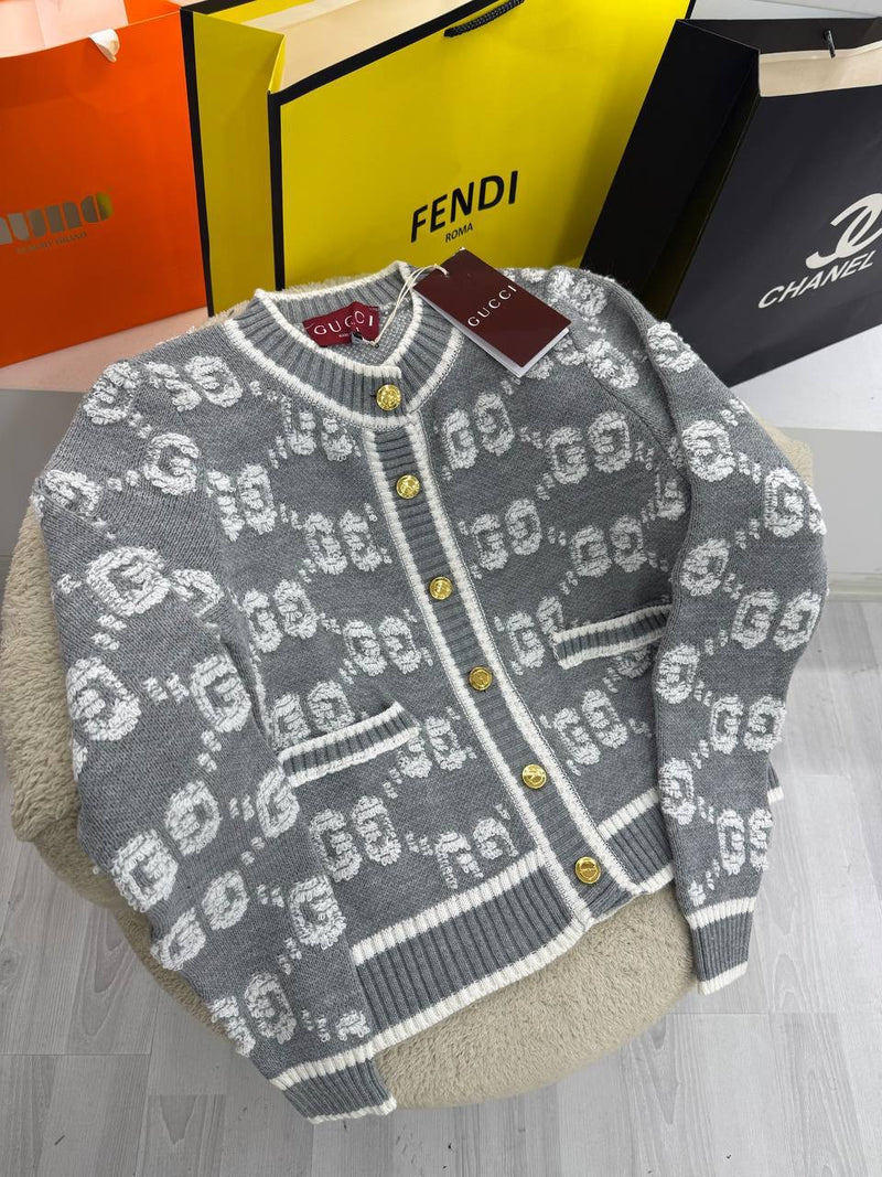 Grey Knitted Cardigan