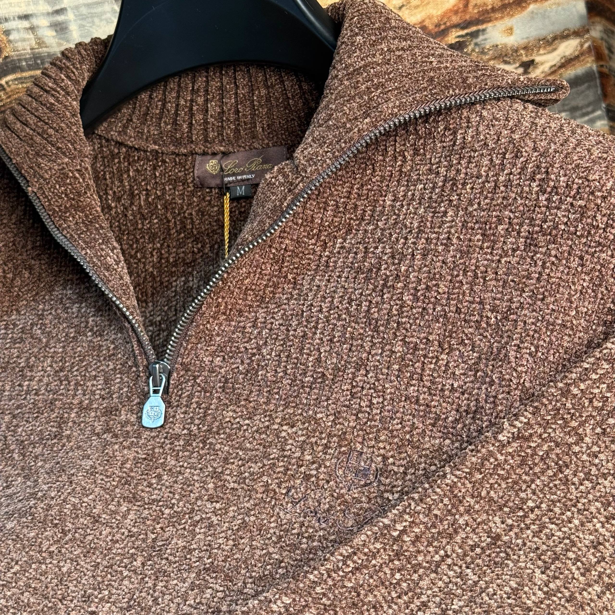 Brown Wool Polo Sweater