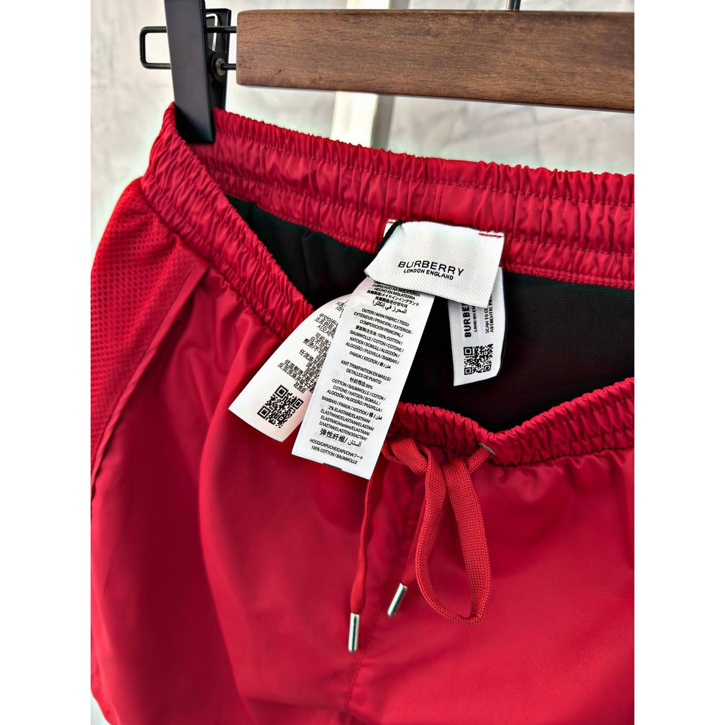 Dark Red Swimwear Shorts with Logo