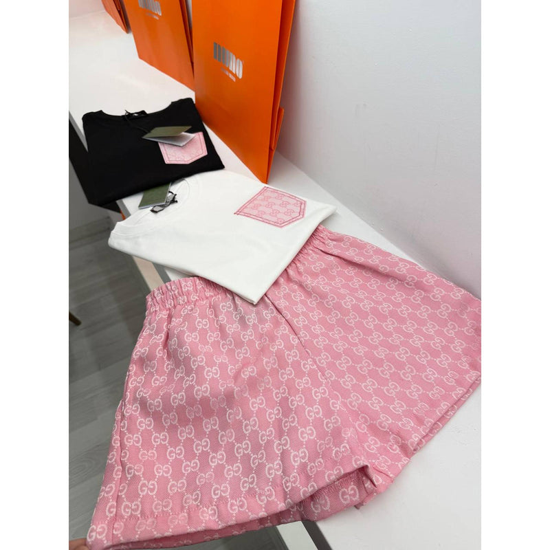 Women Cotton Set - T-shirt and Monogram Shorts