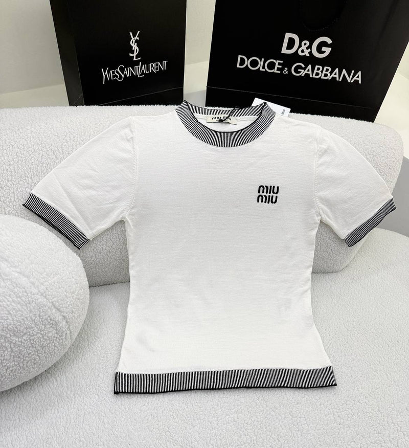 White Cotton Women T-shirt