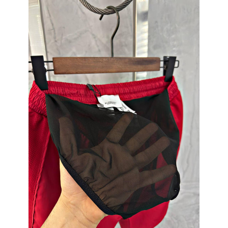 Dark Red Swimwear Shorts with Logo