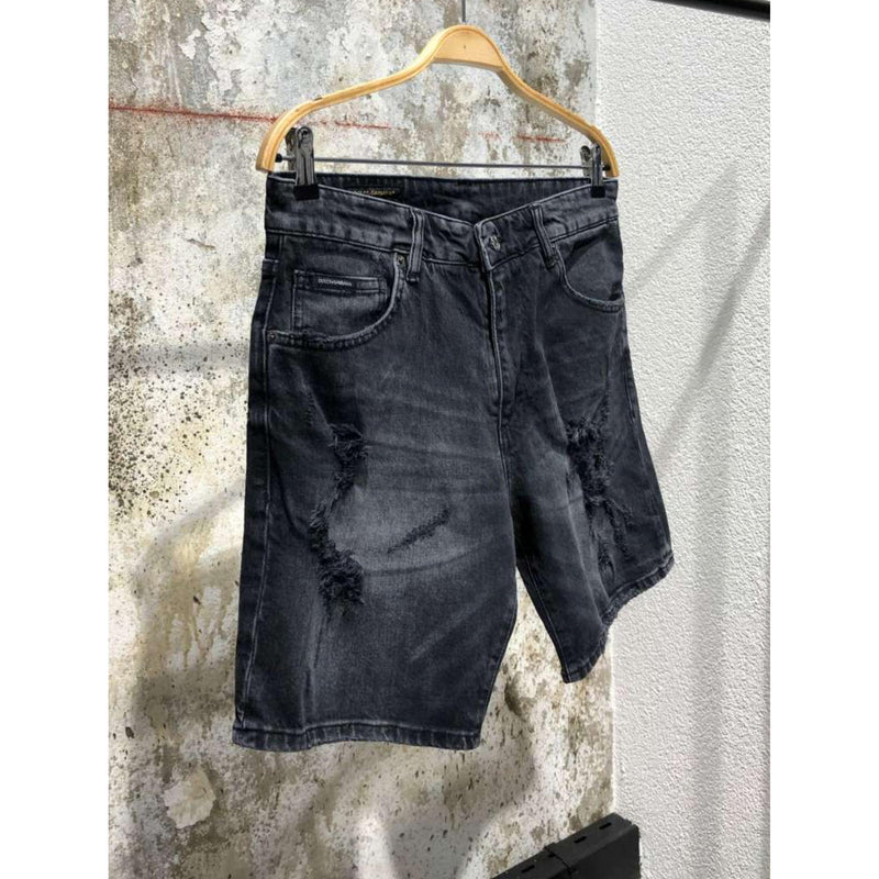 Black Ripped Short Jeans