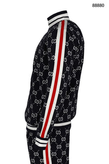 Navy Blue Monogram Tracksuit