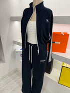 Dark Blue Women Cotton Tracksuit