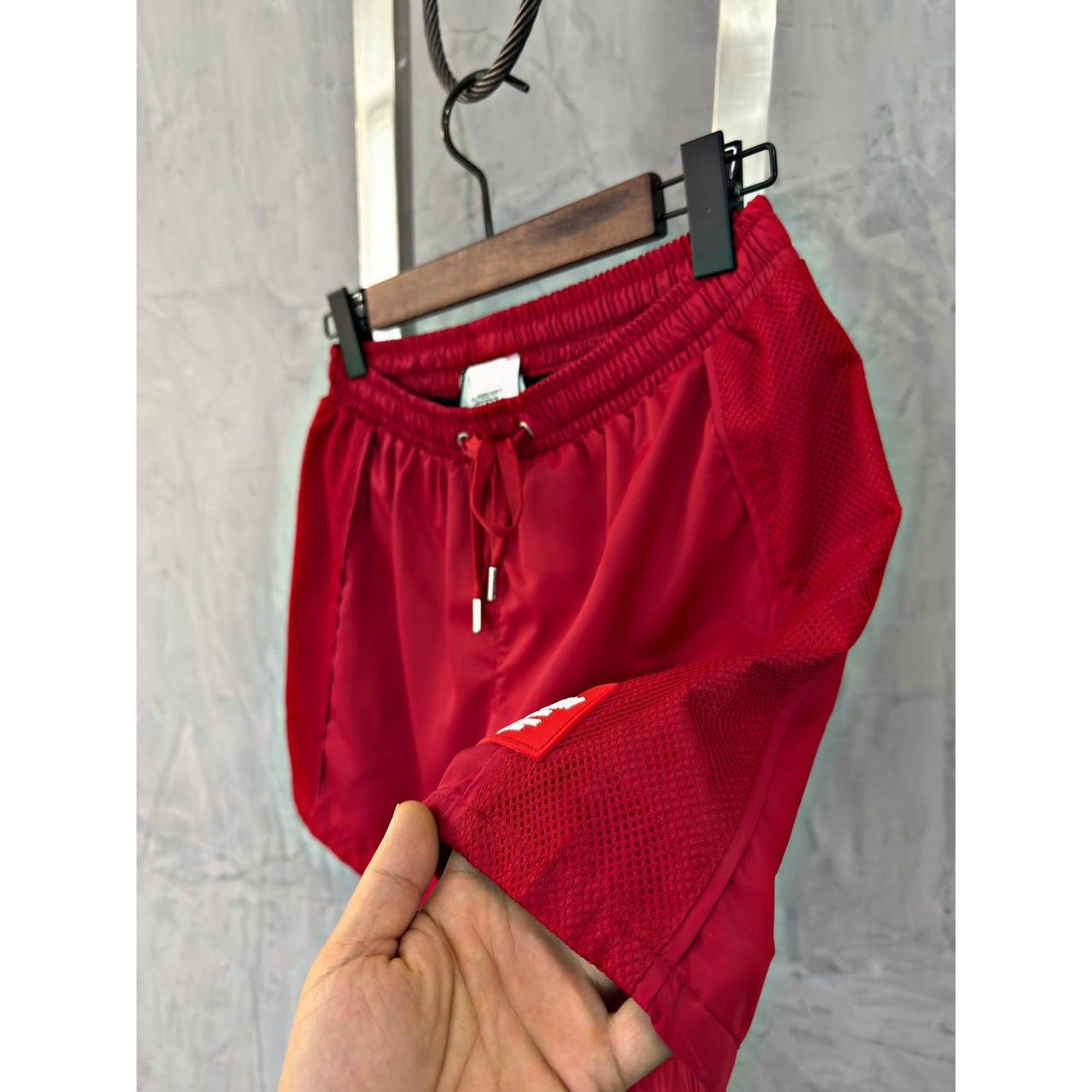 Dark Red Swimwear Shorts with Logo