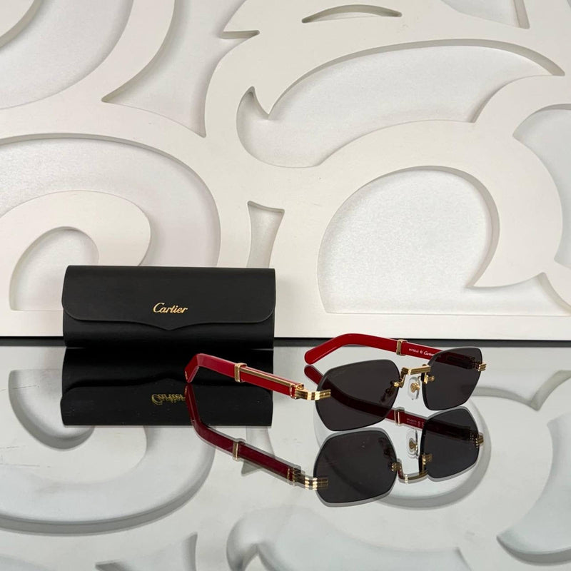 Black Sunglasses with Red Golden Frames
