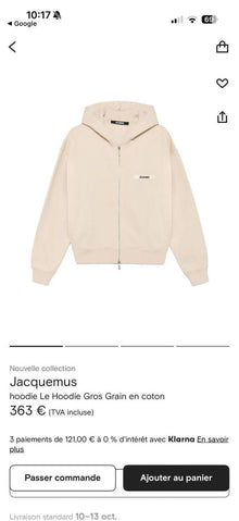 Cream Zipper Sweatshirt