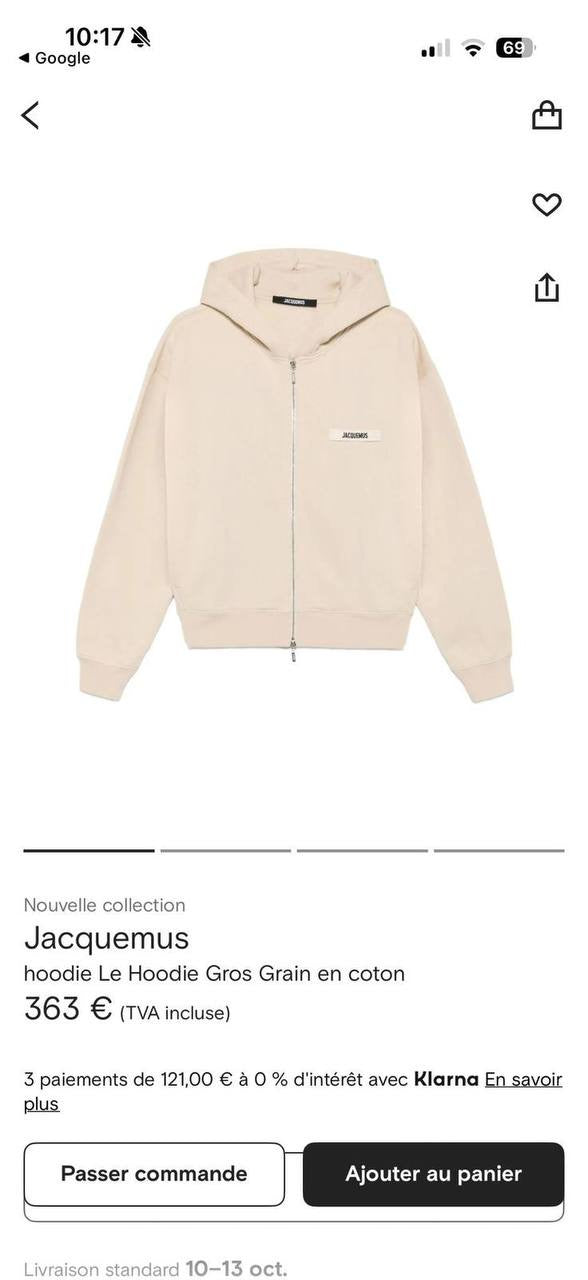 Cream Zipper Sweatshirt