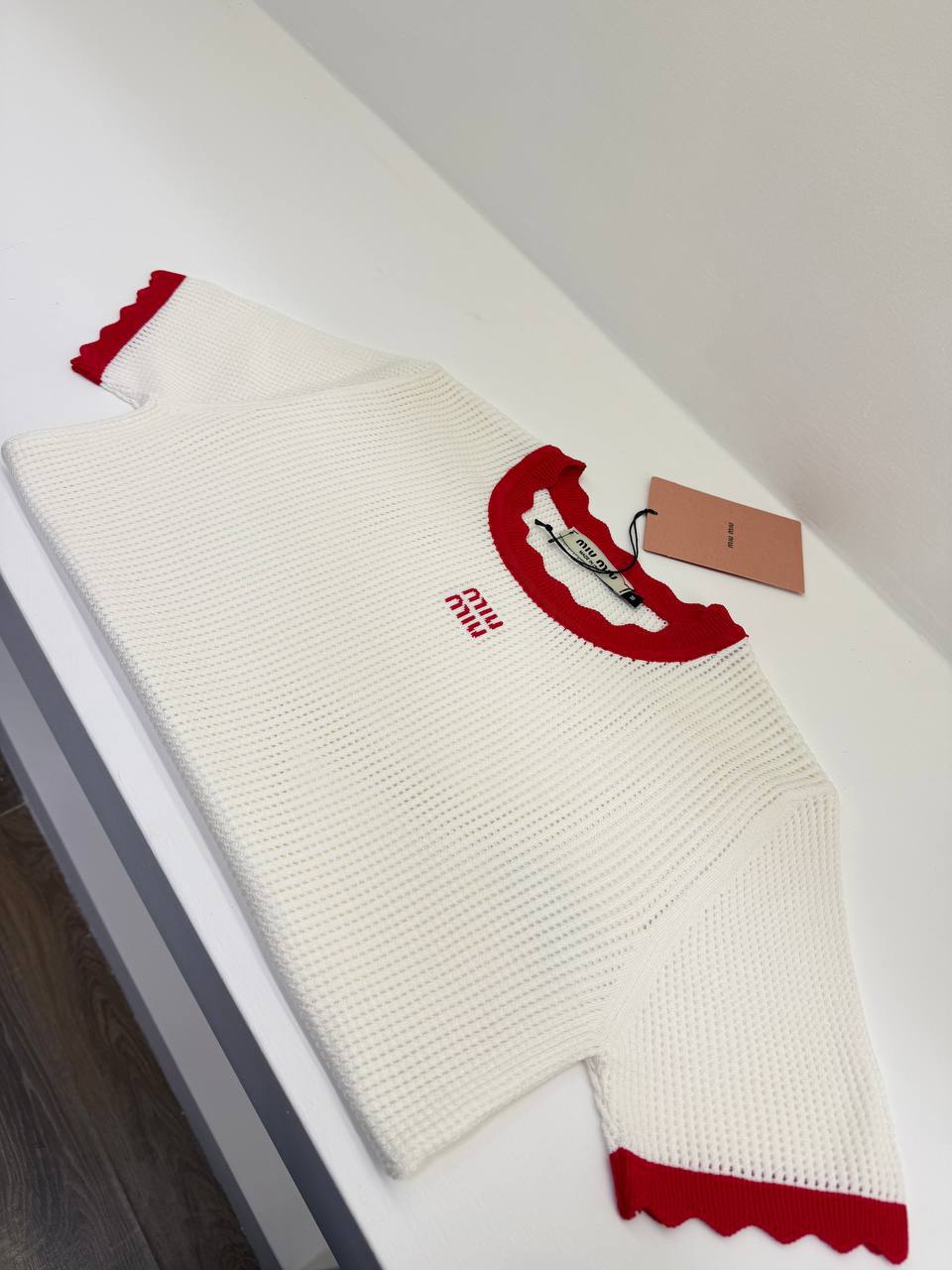 White Knitted Women T-shirt