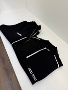 Black Cotton Women Tracksuit
