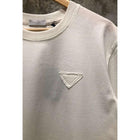 White Cotton T-shirt with Embroidered Logo