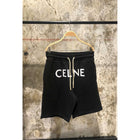 Black Cotton Shorts with Logo