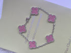 Pink Silver V Cleef Bracelet